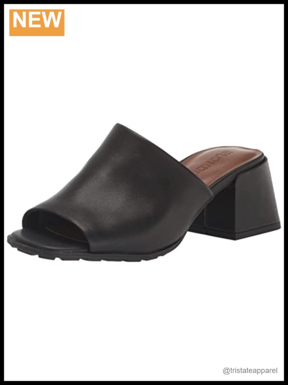 Blondo Maya Leather Slide Sandals Ankle Strap Block Heel